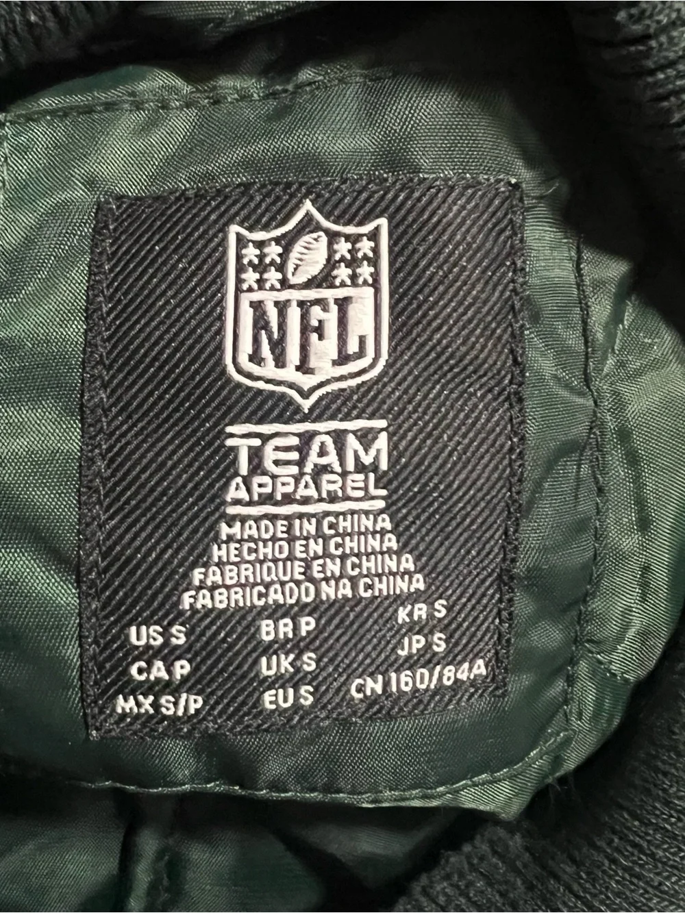 NFL Green Satin Kids Puffer Jacket with Team Emblems
